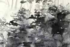 Abstract Black And White Ink Painting On Grunge Paper Texture - Artistic Stylish Background-run4it-Art Print