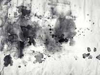 Abstract Black Ink Painting On Grunge Paper Texture-run4it-Art Print