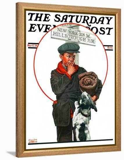 "Runaway Boy," Saturday Evening Post Cover, May 17, 1924-Charles Towne-Framed Premier Image Canvas