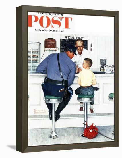 "Runaway" Saturday Evening Post Cover, September 20,1958-Norman Rockwell-Framed Premier Image Canvas