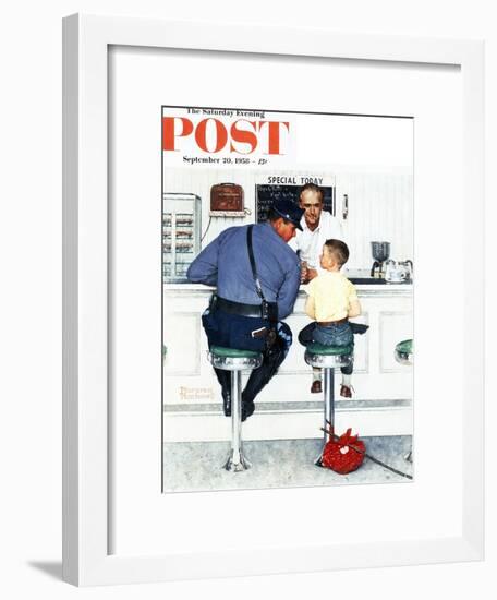 "Runaway" Saturday Evening Post Cover, September 20,1958-Norman Rockwell-Framed Premium Giclee Print