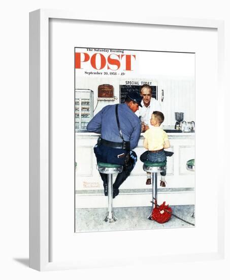 "Runaway" Saturday Evening Post Cover, September 20,1958-Norman Rockwell-Framed Premium Giclee Print