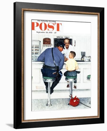 "Runaway" Saturday Evening Post Cover, September 20,1958-Norman Rockwell-Framed Premium Giclee Print