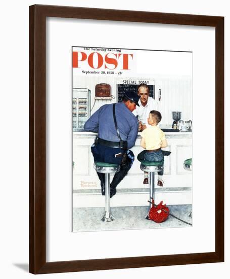 "Runaway" Saturday Evening Post Cover, September 20,1958-Norman Rockwell-Framed Premium Giclee Print