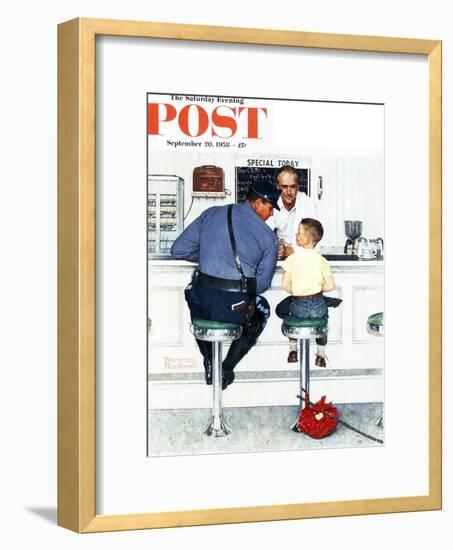 "Runaway" Saturday Evening Post Cover, September 20,1958-Norman Rockwell-Framed Premium Giclee Print