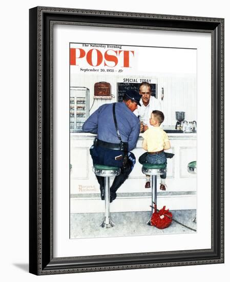 "Runaway" Saturday Evening Post Cover, September 20,1958-Norman Rockwell-Framed Premium Giclee Print