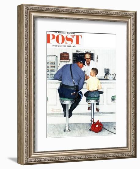 "Runaway" Saturday Evening Post Cover, September 20,1958-Norman Rockwell-Framed Giclee Print