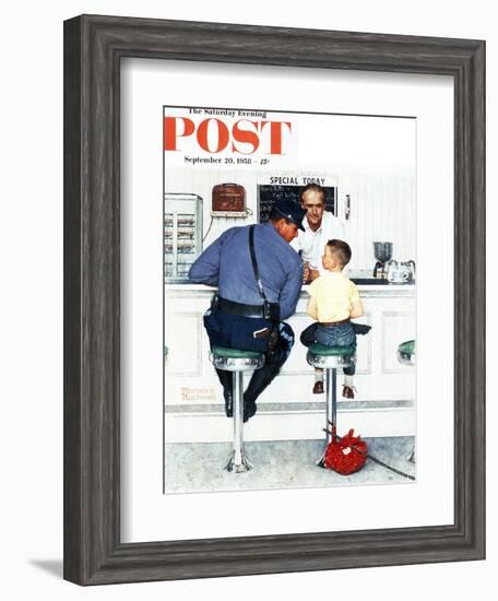 "Runaway" Saturday Evening Post Cover, September 20,1958-Norman Rockwell-Framed Giclee Print