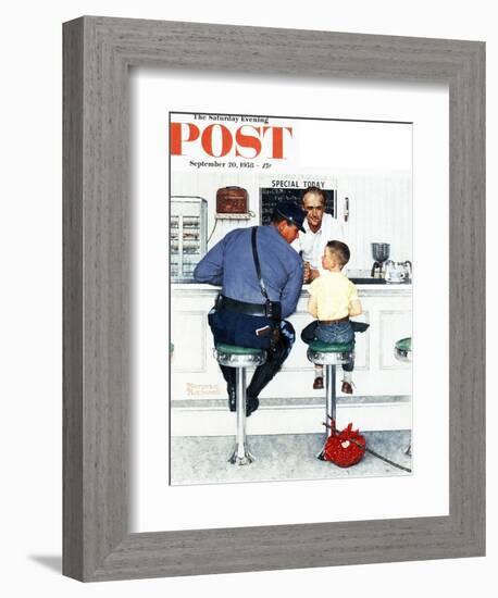 "Runaway" Saturday Evening Post Cover, September 20,1958-Norman Rockwell-Framed Giclee Print