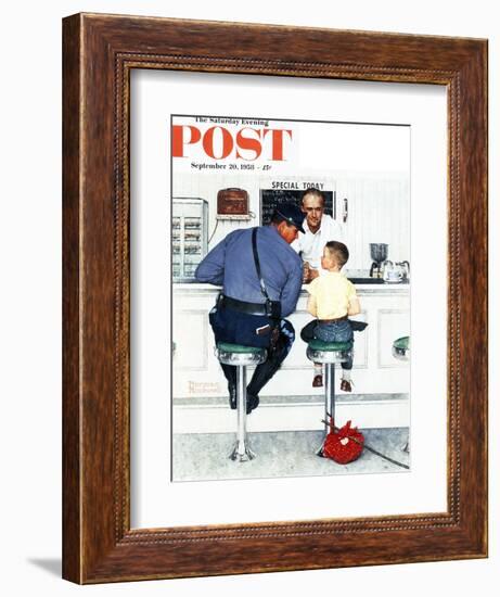 "Runaway" Saturday Evening Post Cover, September 20,1958-Norman Rockwell-Framed Giclee Print