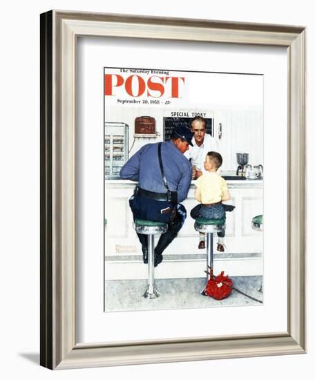 "Runaway" Saturday Evening Post Cover, September 20,1958-Norman Rockwell-Framed Giclee Print