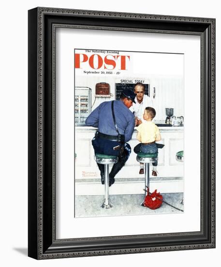 "Runaway" Saturday Evening Post Cover, September 20,1958-Norman Rockwell-Framed Giclee Print