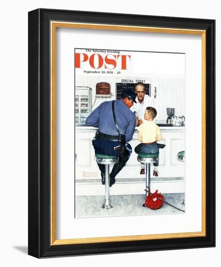 "Runaway" Saturday Evening Post Cover, September 20,1958-Norman Rockwell-Framed Giclee Print