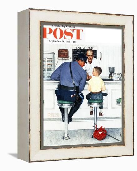 "Runaway" Saturday Evening Post Cover, September 20,1958-Norman Rockwell-Framed Premier Image Canvas
