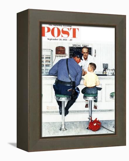 "Runaway" Saturday Evening Post Cover, September 20,1958-Norman Rockwell-Framed Premier Image Canvas