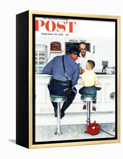 "Runaway" Saturday Evening Post Cover, September 20,1958-Norman Rockwell-Framed Premier Image Canvas