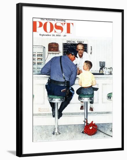 "Runaway" Saturday Evening Post Cover, September 20,1958-Norman Rockwell-Framed Giclee Print