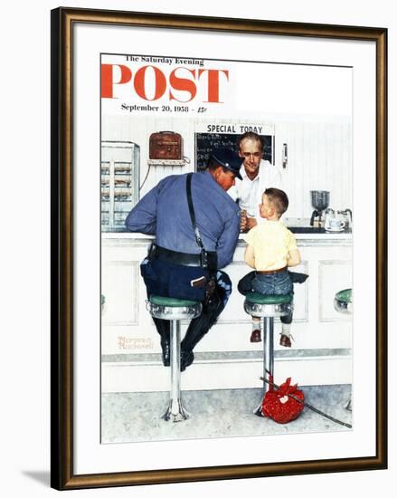 "Runaway" Saturday Evening Post Cover, September 20,1958-Norman Rockwell-Framed Giclee Print