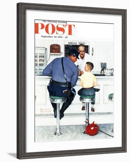 "Runaway" Saturday Evening Post Cover, September 20,1958-Norman Rockwell-Framed Premium Giclee Print