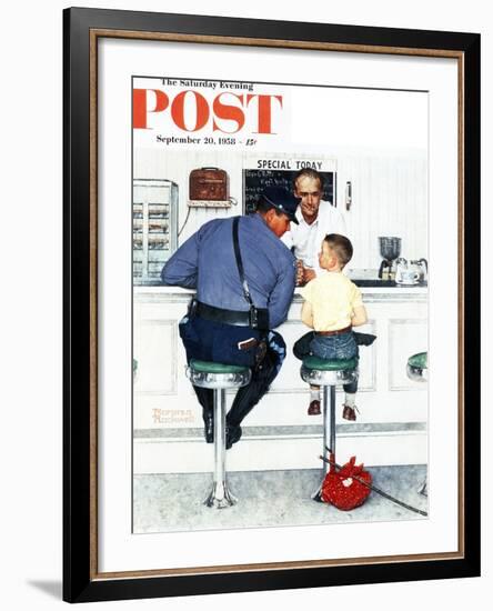 "Runaway" Saturday Evening Post Cover, September 20,1958-Norman Rockwell-Framed Premium Giclee Print