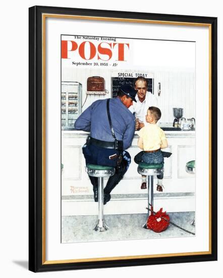 "Runaway" Saturday Evening Post Cover, September 20,1958-Norman Rockwell-Framed Premium Giclee Print