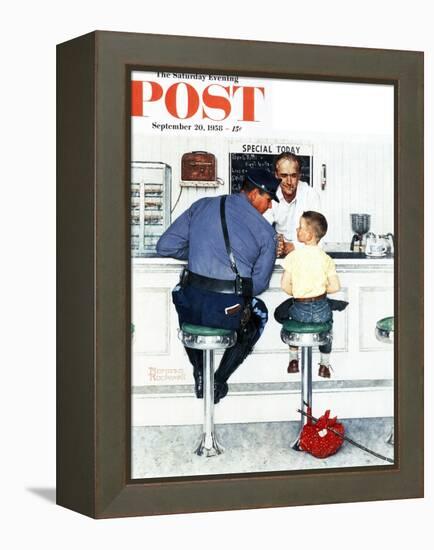 "Runaway" Saturday Evening Post Cover, September 20,1958-Norman Rockwell-Framed Premier Image Canvas