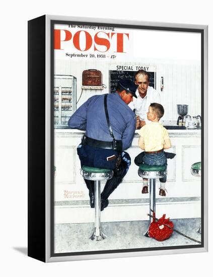 "Runaway" Saturday Evening Post Cover, September 20,1958-Norman Rockwell-Framed Premier Image Canvas