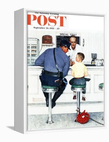 "Runaway" Saturday Evening Post Cover, September 20,1958-Norman Rockwell-Framed Premier Image Canvas