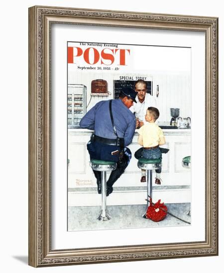 "Runaway" Saturday Evening Post Cover, September 20,1958-Norman Rockwell-Framed Giclee Print