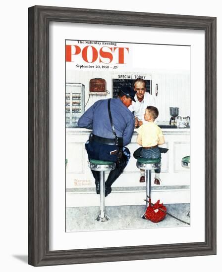 "Runaway" Saturday Evening Post Cover, September 20,1958-Norman Rockwell-Framed Giclee Print