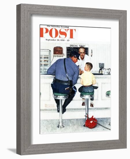 "Runaway" Saturday Evening Post Cover, September 20,1958-Norman Rockwell-Framed Giclee Print