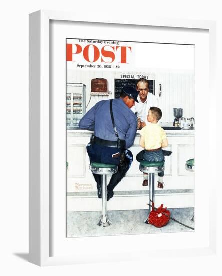 "Runaway" Saturday Evening Post Cover, September 20,1958-Norman Rockwell-Framed Giclee Print