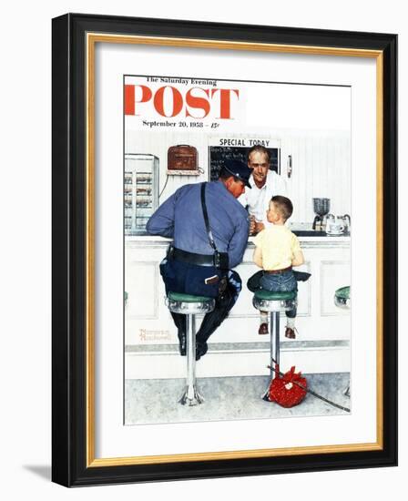 "Runaway" Saturday Evening Post Cover, September 20,1958-Norman Rockwell-Framed Giclee Print