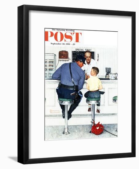 "Runaway" Saturday Evening Post Cover, September 20,1958-Norman Rockwell-Framed Giclee Print