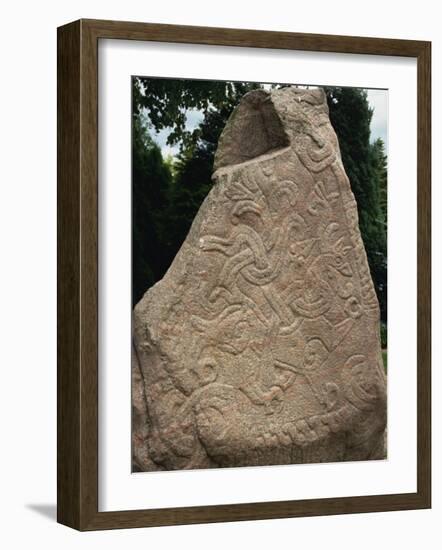 Rune Stone Dating from the 10th Century, Jelling, Jutland, Denmark, Scandinavia, Europe-Ken Gillham-Framed Photographic Print