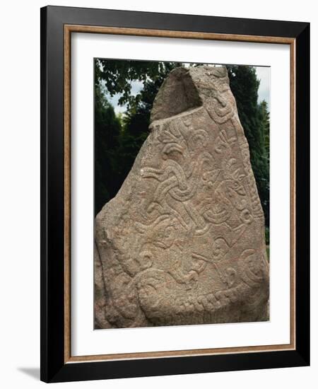 Rune Stone Dating from the 10th Century, Jelling, Jutland, Denmark, Scandinavia, Europe-Ken Gillham-Framed Photographic Print