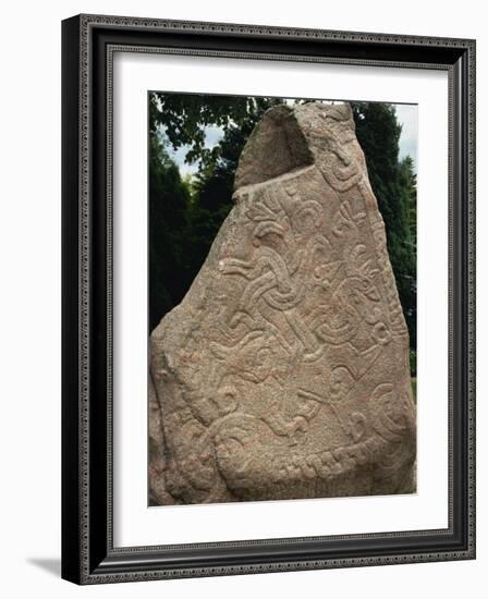 Rune Stone Dating from the 10th Century, Jelling, Jutland, Denmark, Scandinavia, Europe-Ken Gillham-Framed Photographic Print