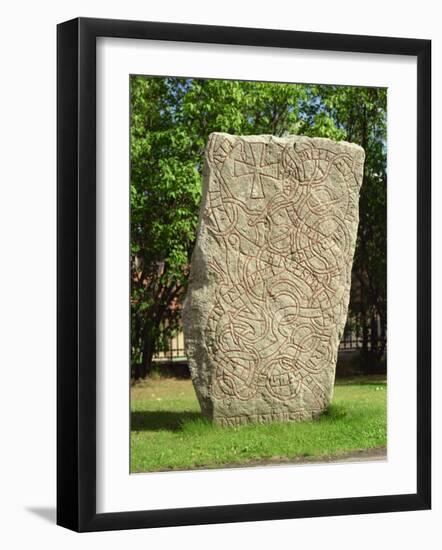 Rune Stone in Grounds of Uppsala Cathedral, Sweden, Scandinavia, Europe-Richard Ashworth-Framed Photographic Print