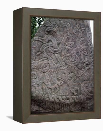 Rune Stone Relief Depicting Dragon, 983, Jelling-null-Framed Premier Image Canvas