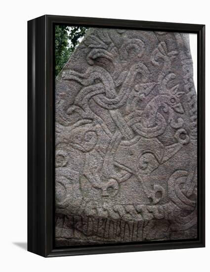 Rune Stone Relief Depicting Dragon, 983, Jelling-null-Framed Premier Image Canvas