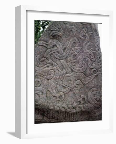 Rune Stone Relief Depicting Dragon, 983, Jelling-null-Framed Photographic Print