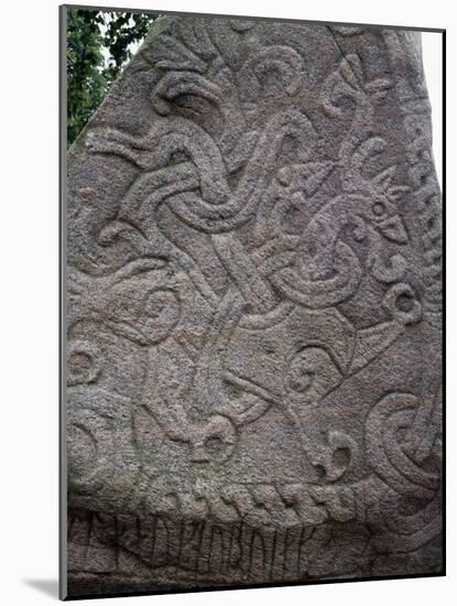 Rune Stone Relief Depicting Dragon, 983, Jelling-null-Mounted Photographic Print