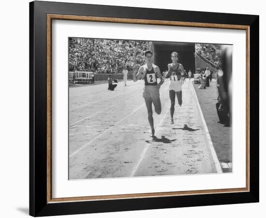 Runner John Landy, Breaking the 4 Minute Mile-Allan Grant-Framed Photographic Print