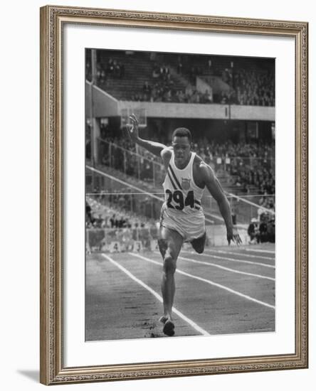 Runner Milt Campbell Competing in the Olympics-John Dominis-Framed Premium Photographic Print