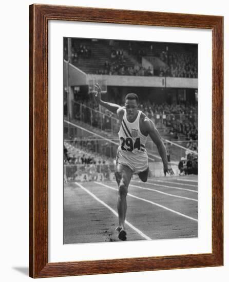 Runner Milt Campbell Competing in the Olympics-John Dominis-Framed Premium Photographic Print