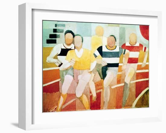 Runners, 1924-25 (Oil on Canvas)-Robert Delaunay-Framed Giclee Print