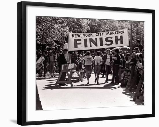 Runners Approaching the Finish Line in Central Park. During the 1972 New York City Marathon-null-Framed Photographic Print