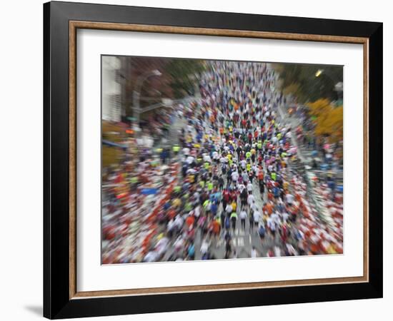 Runners Competing on First Avenue During 2009 New York City Marathon-null-Framed Photographic Print