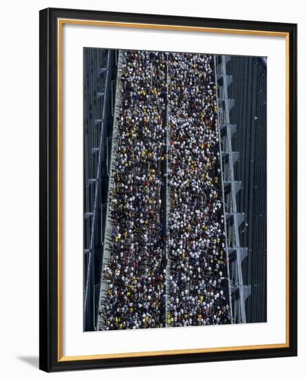 Runners Crossing the Verrazano Bridge after Starting the 1999 New York City Marathon-null-Framed Photographic Print