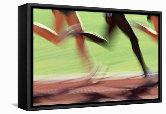 Runners Legs in Motion (Blurred Motion)-Peter Skinner-Framed Premier Image Canvas